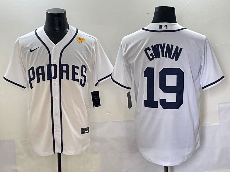Men 2025 San Diego Padres #19 Gwynn White Game Nike MLB Jersey style 28->san diego padres->MLB Jersey